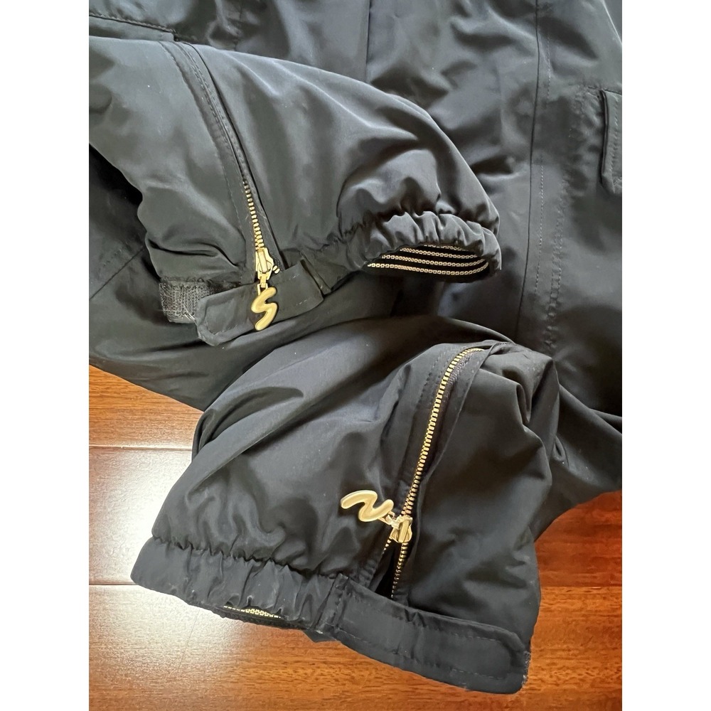 Bogner Black w/ Gold Ski Snow Jumpsuit Raccoon Fur Hood Black Size 12 EUC - Picture 5 of 15